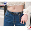 High Quality Cowhide Real Leather Belt Slim Braided Fabric Belts for Ladies